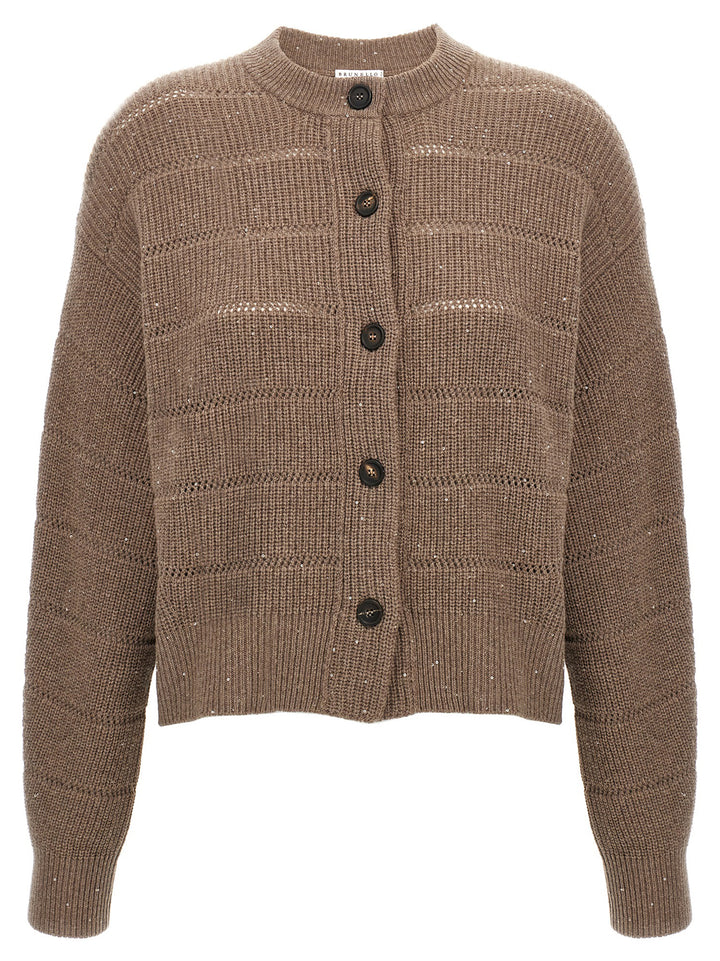 Brunello Cucinelli Rustic Dazzling Net Maglioni - Marrone | eb40f95551fe8b1c094e74390a468442a3d63f8a