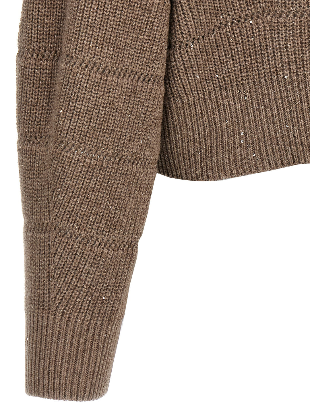 Brunello Cucinelli Rustic Dazzling Net Maglioni - Marrone | d7ed86a66b13ffbe2fd44458bae1d4117f642048