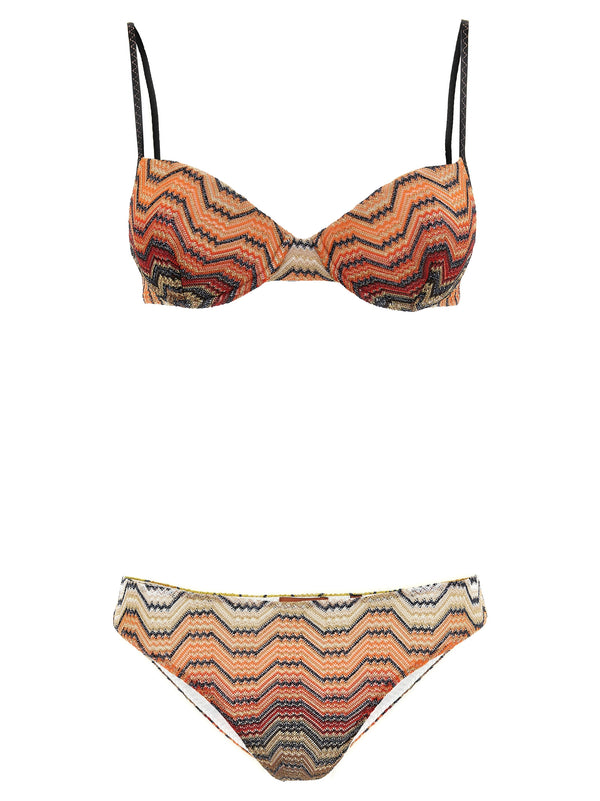 Zigzag Pattern Bikini Beachwear Multicolor