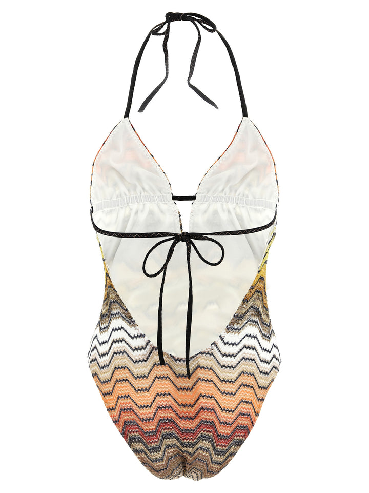 Missoni Greek Pattern One-Piece Swimsuit Beachwear - Multicolor | cedced089b2b4e52c99a0a8306b7849ba8479f94