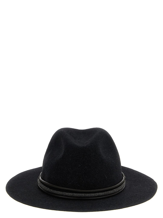 Jewel Leather Hat Cappelli Grigio