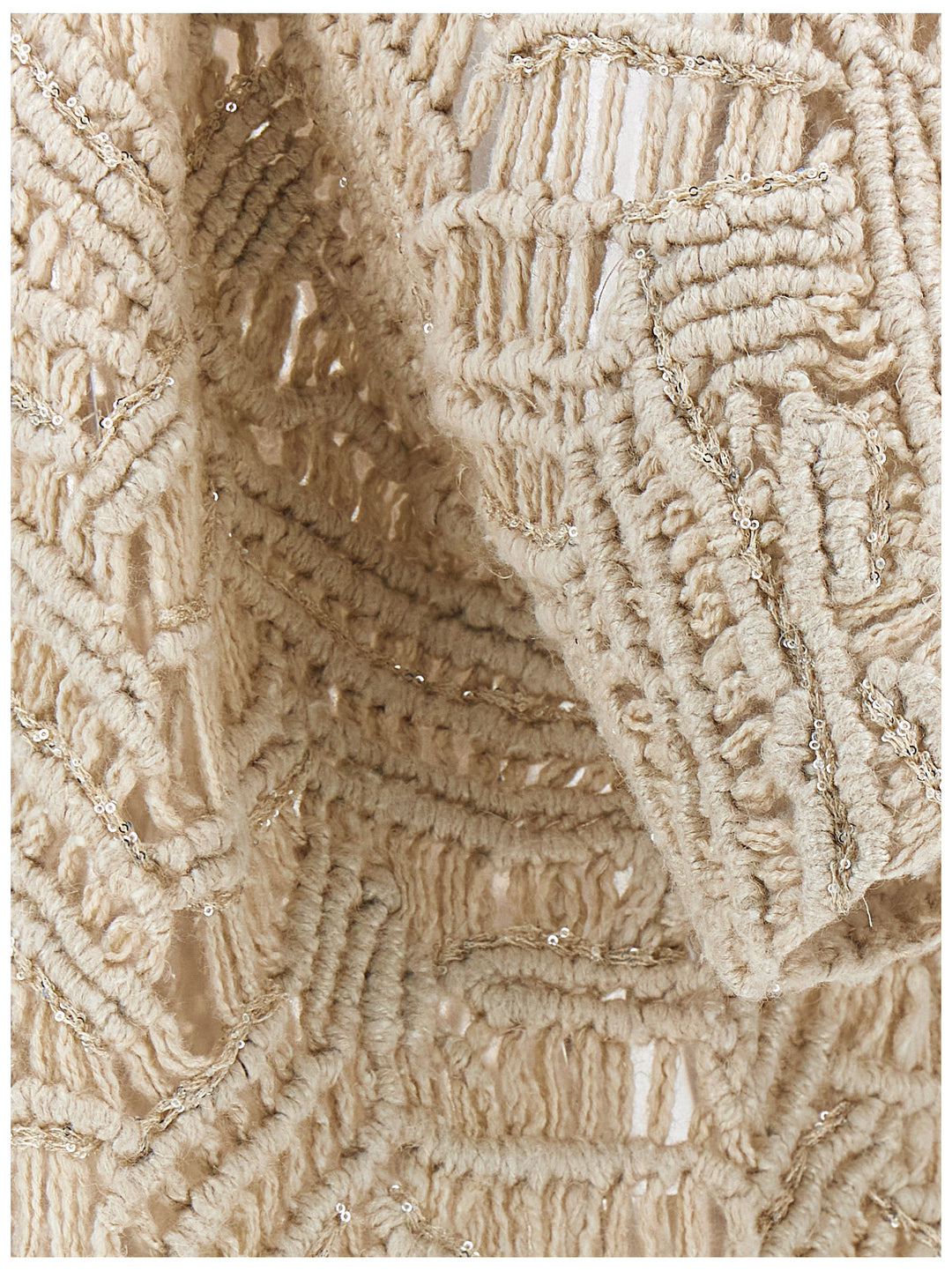 Brunello Cucinelli Opera Dazzling Macramé Maglioni - Beige | 6fc94536da1c1d1a8759b0b7add02154060d5ca1