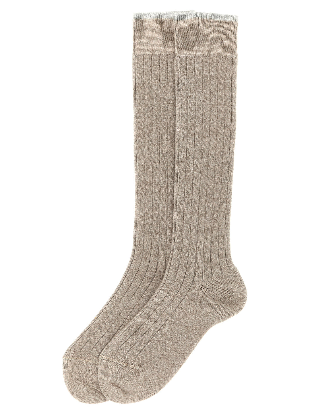 Brunello Cucinelli Ribbed Cashmere Calzini - Beige | 1b97e7d8bbb30b8eaa44939d787f4b5f1dbaa937