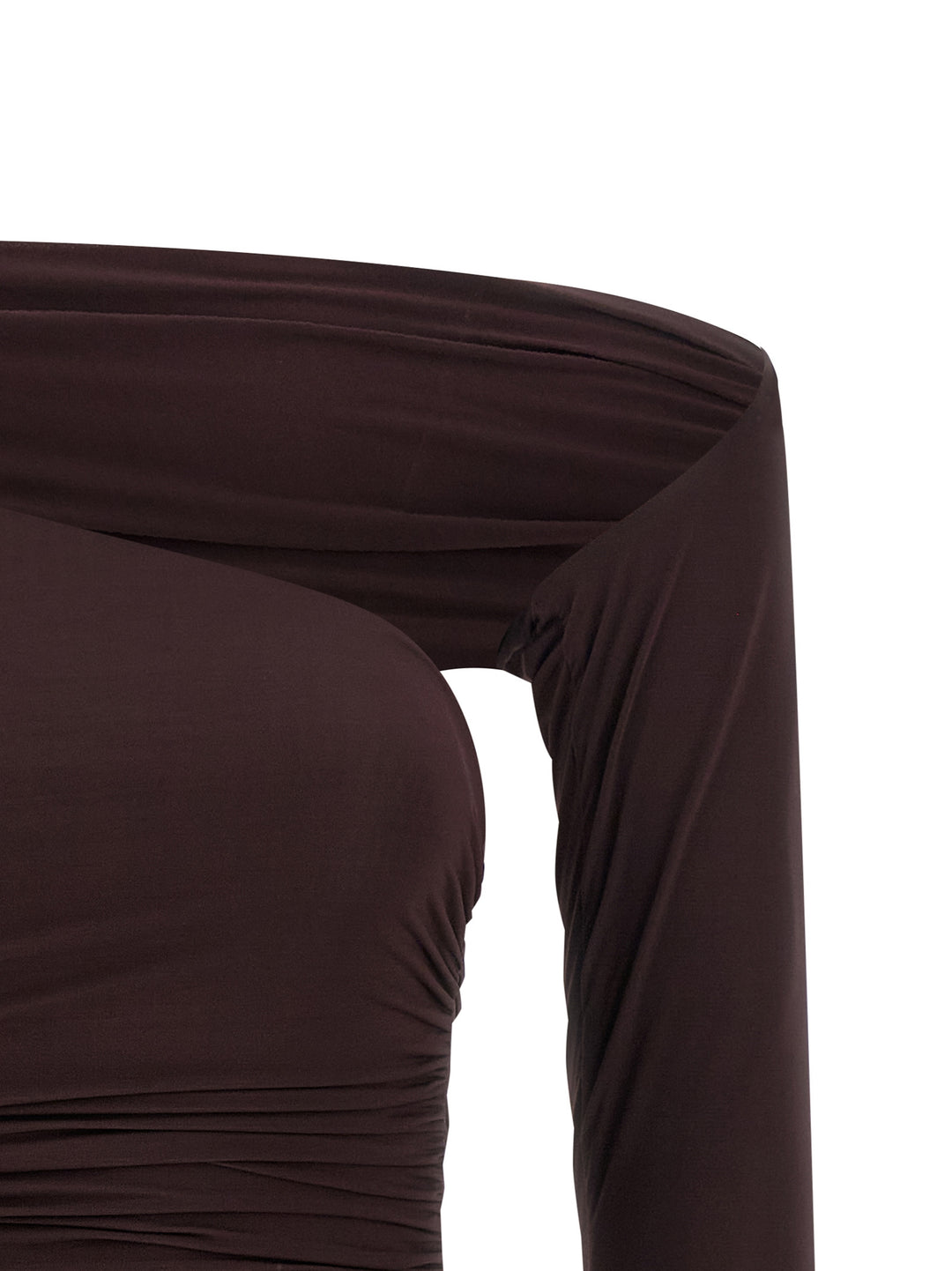 Elisabetta Franchi Asymmetrical Neckline Top Top - Marrone | bdd00606046cfb1c17834ea6177a83ea777b6167