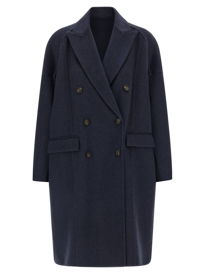 Brunello Cucinelli Cashmere Coat Trench e Impermeabili - Blu | 761c8de178489033e223baa3a7829d86c0556b00