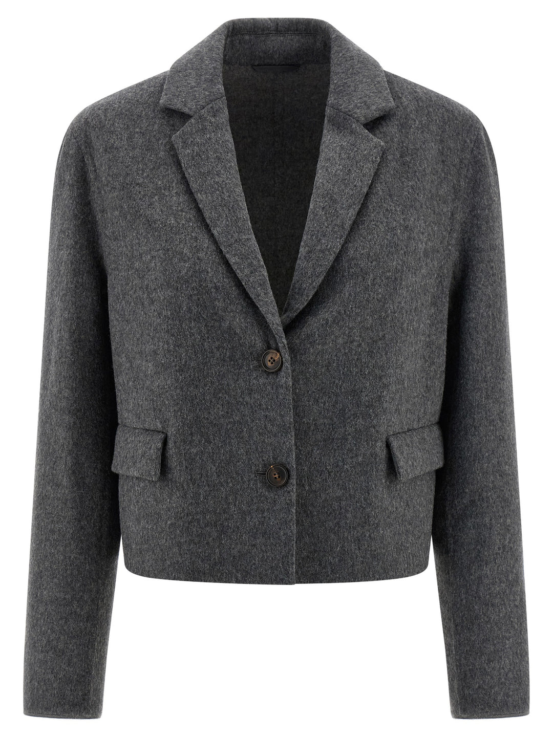 Brunello Cucinelli Crop BlazerS - Grigio | ac796444577c6b16df2e4cd7e4646719625d0724