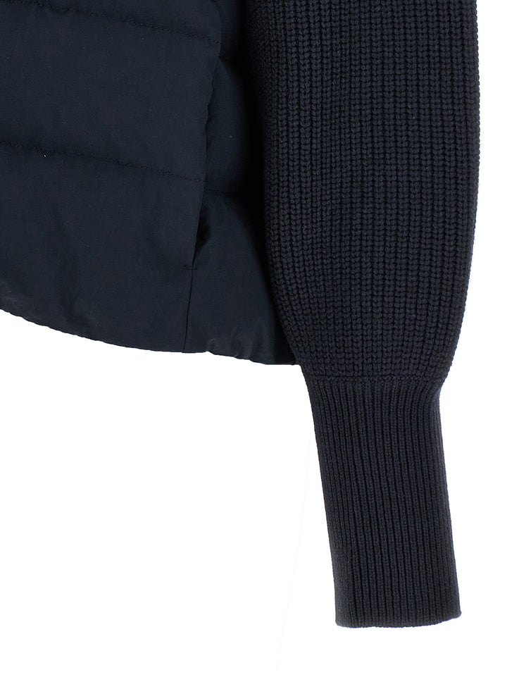 Brunello Cucinelli Two-Material Puffer Jacket Puffer Jackets - Blu | f3cc7f51d4f988d70cdc773ec1d1ec90c3ef073c