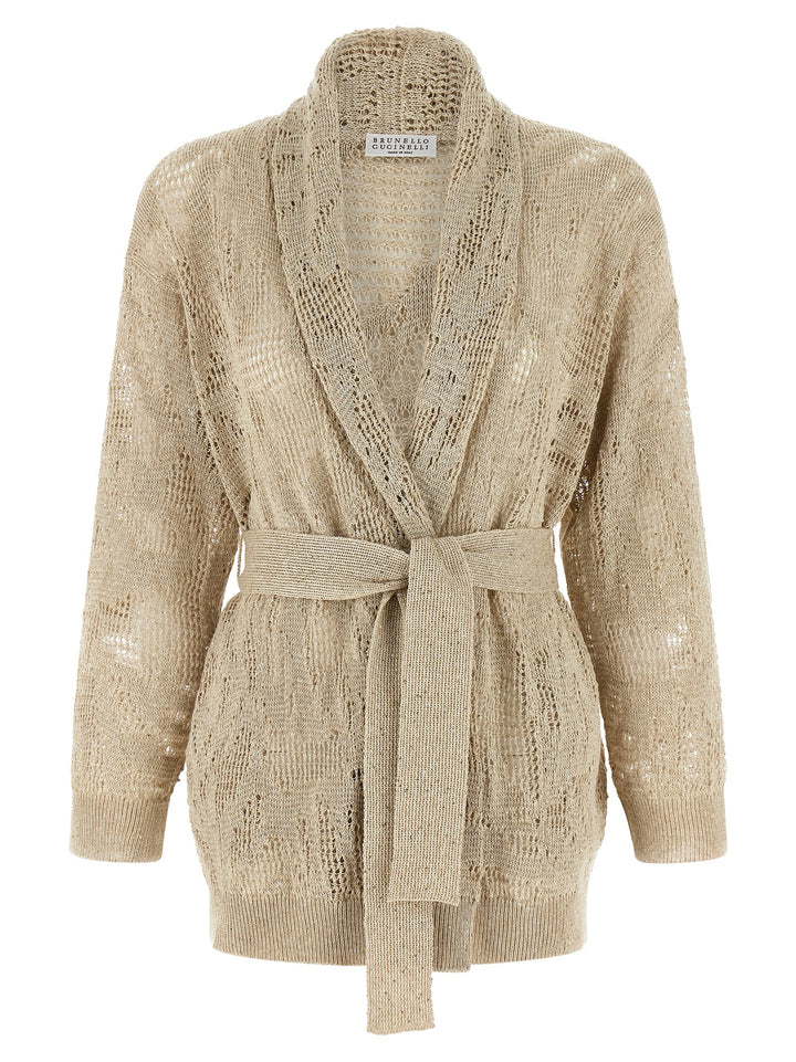 Brunello Cucinelli Crochet Cardigan Maglioni - Beige | d0f6b5a79e37010c3e81e898ea832cf30939a1e1