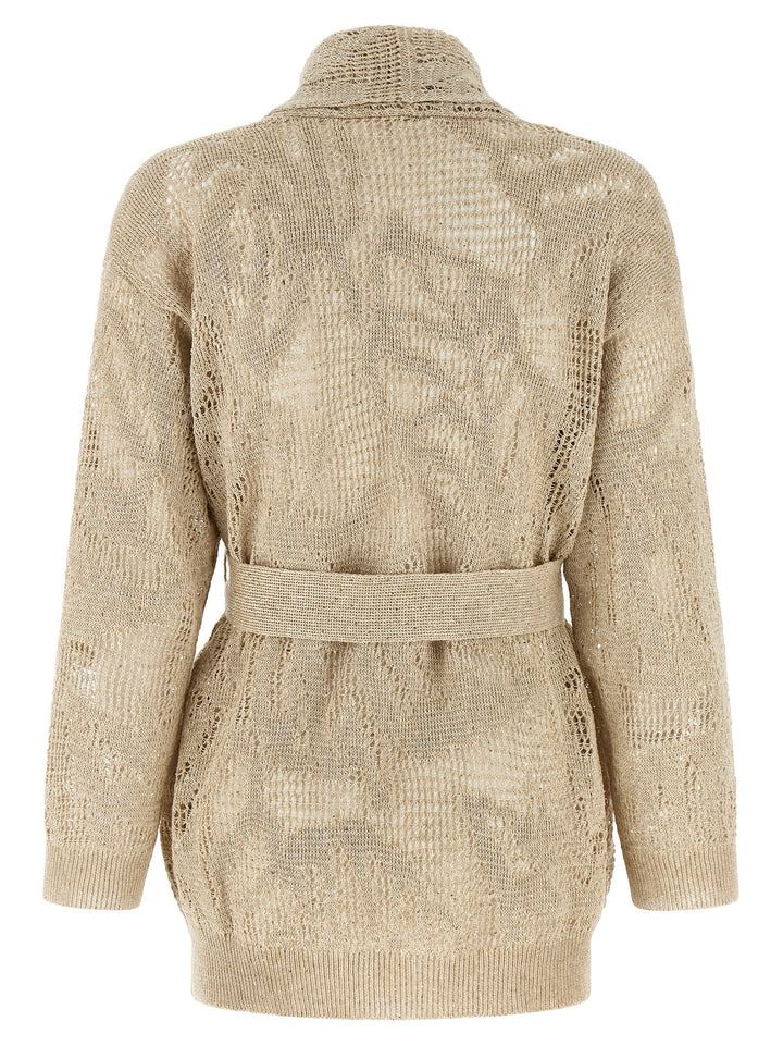 Brunello Cucinelli Crochet Cardigan Maglioni - Beige | c2bb840098accc924eeb9b1a04f763c7a5ef797b