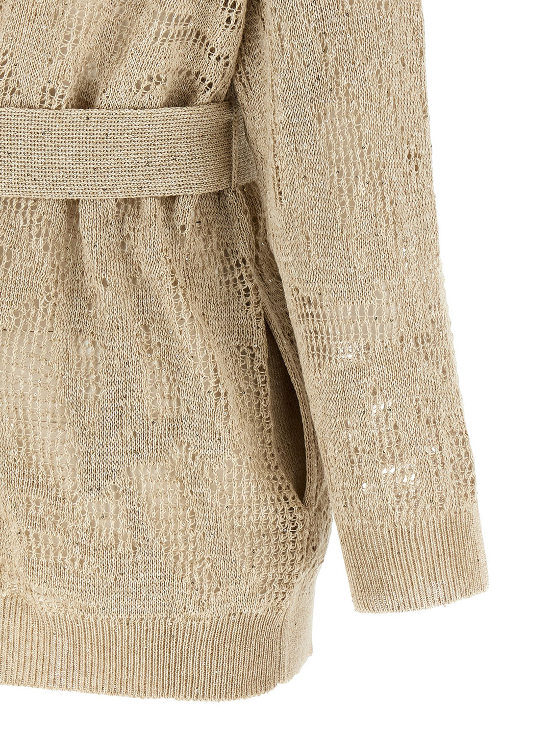 Brunello Cucinelli Crochet Cardigan Maglioni - Beige | 7afd17d7a4e74d6fb86ea5b17c1b4eea4e93360c