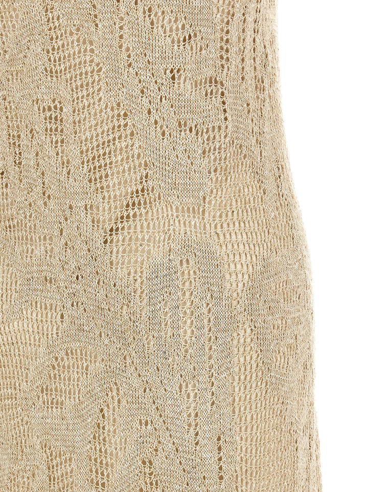 Brunello Cucinelli Crochet Dress Abiti - Beige | 7c5790611b6d638b6f1f7d2c4dffd79bee5deeea