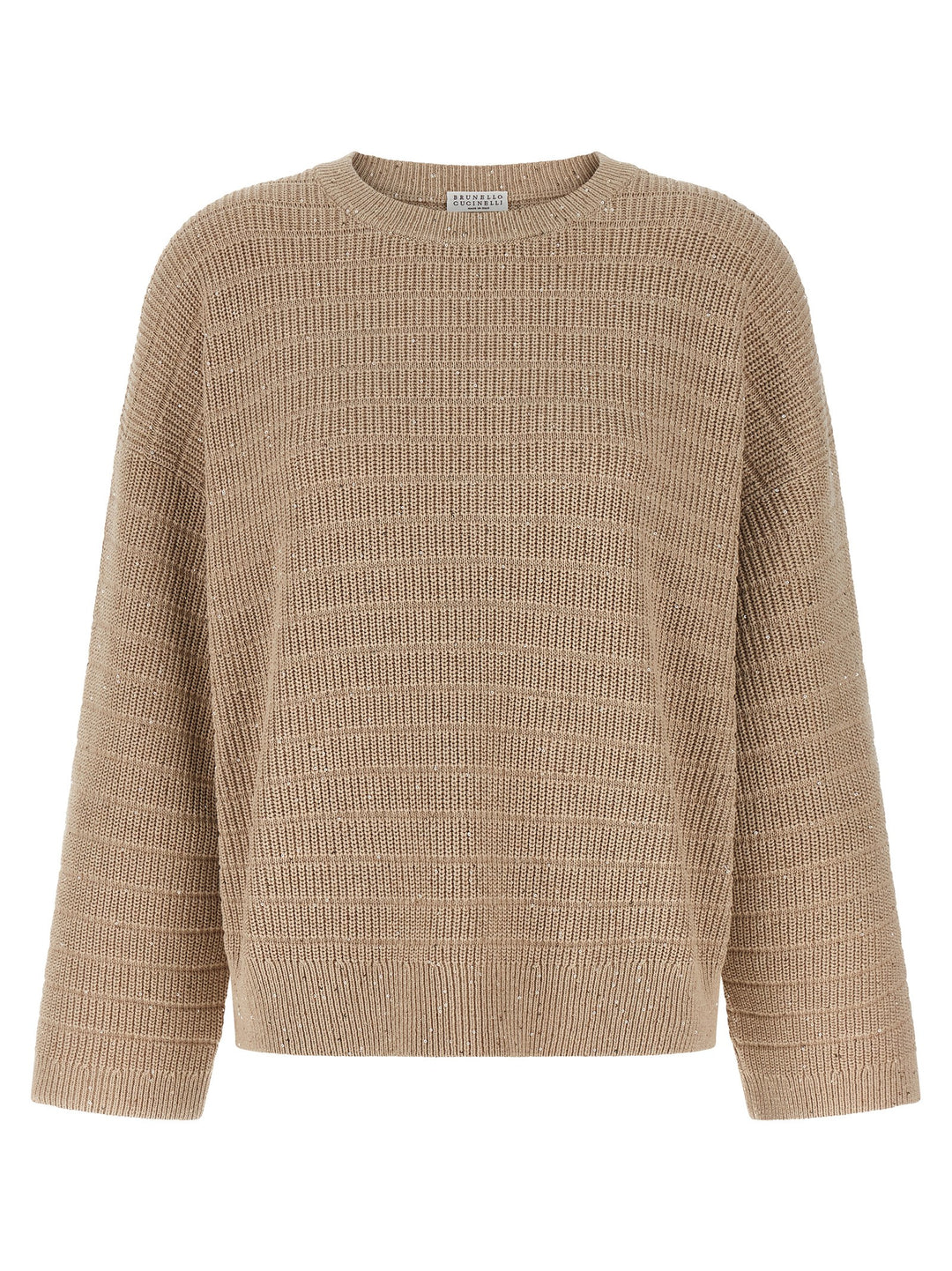 Brunello Cucinelli Diamond Cotton Sweater Maglioni - Beige | 0f3ad2197d395e9c4894f5ed2ff3da56bfc2f746