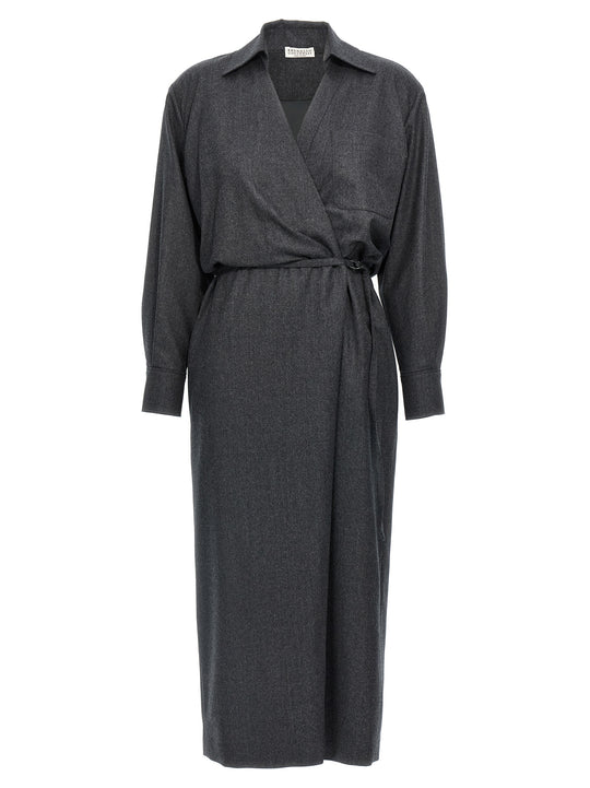 Wallet Chemisier Dress Abiti Grigio