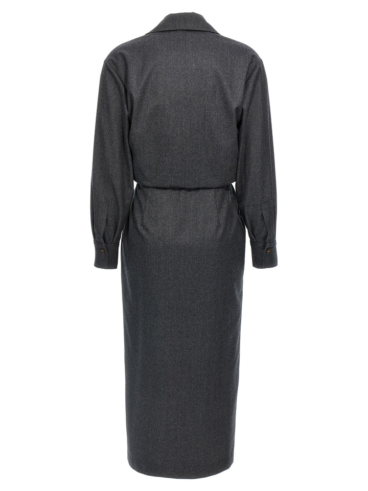 Brunello Cucinelli Wallet Chemisier Dress Abiti - Grigio | 13ac49fc1f33c709fecd1385aabab0f079cb2370