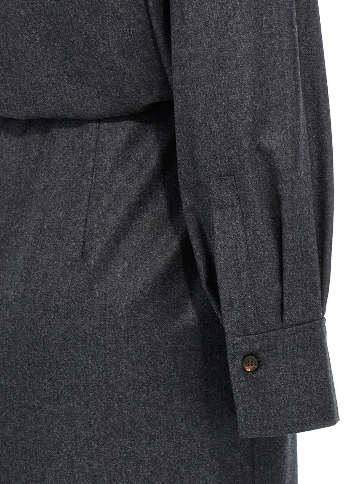 Brunello Cucinelli Wallet Chemisier Dress Abiti - Grigio | f73d51fde3b53c4da6806508fb563d2b0a20ceee