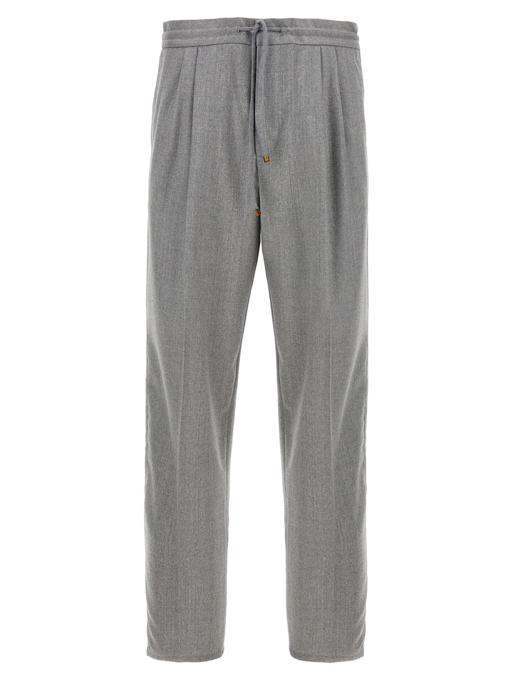 Brunello Cucinelli Front Pleat Pantaloni - Grigio | 58f46986e9fa9d4a47fb70a74a49bb84744eb178