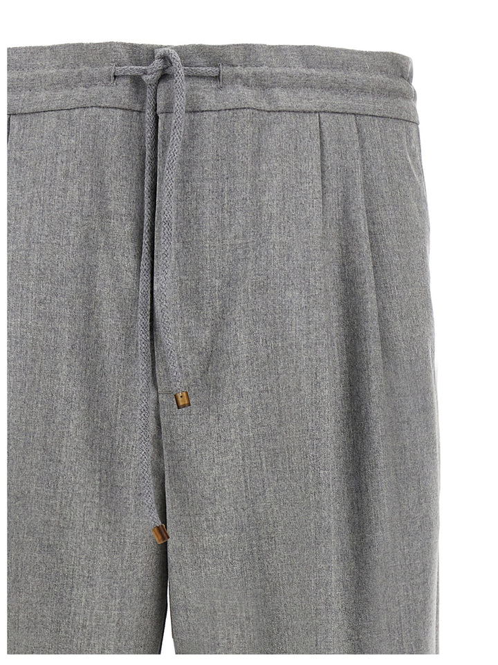 Brunello Cucinelli Front Pleat Pantaloni - Grigio | 2b301c5e694be6aae69c335e41680cd707530de3