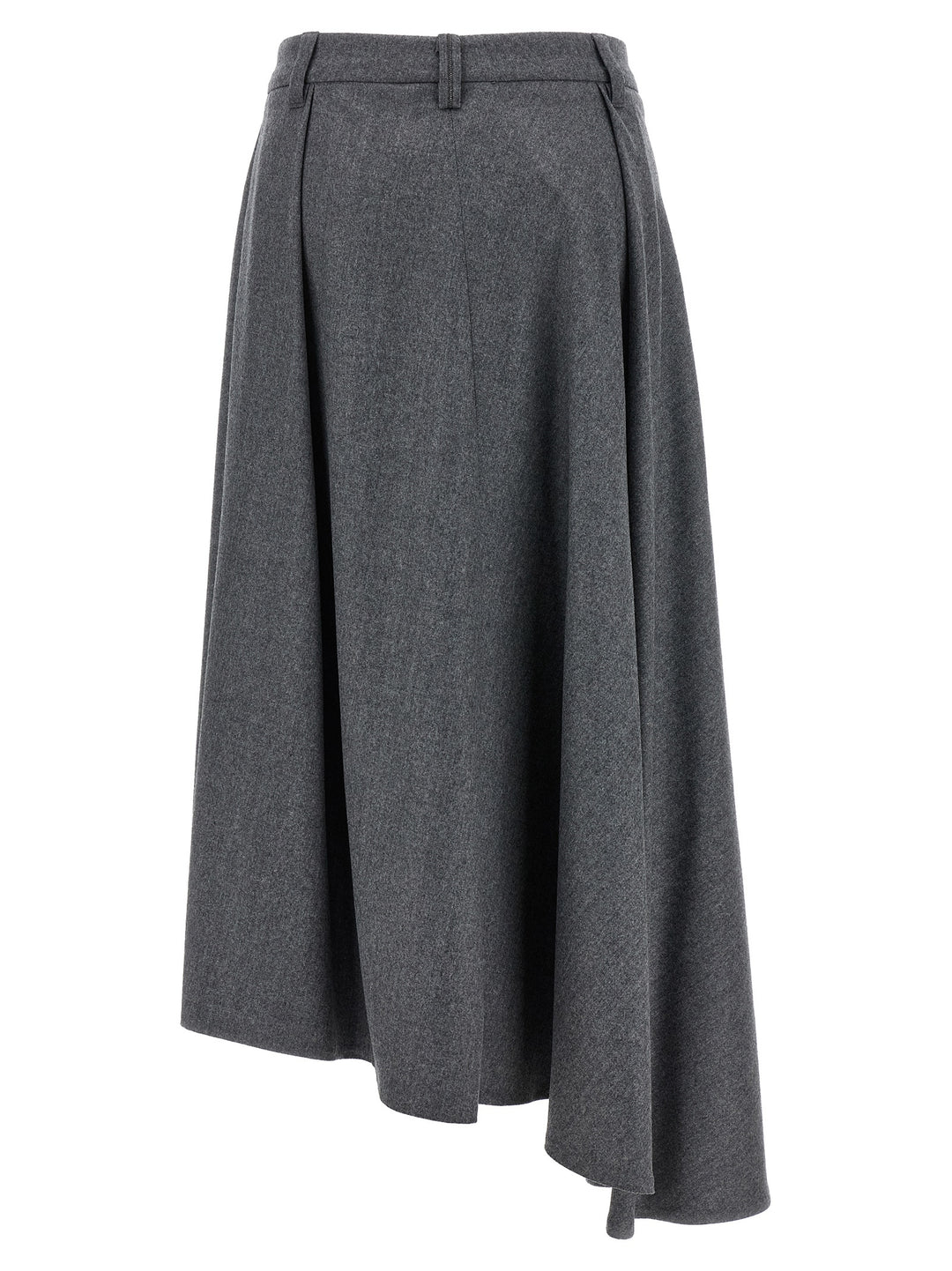 Brunello Cucinelli Asymmetrical Wool Skirt Gonne - Grigio | 942f6f37e46f4f94f2cf1e9365b84c8c7dd6f456