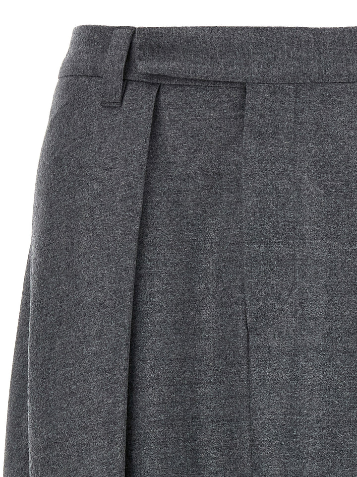 Brunello Cucinelli Asymmetrical Wool Skirt Gonne - Grigio | 442f3dd7391f1af55a90804df3560f973ee96c5f