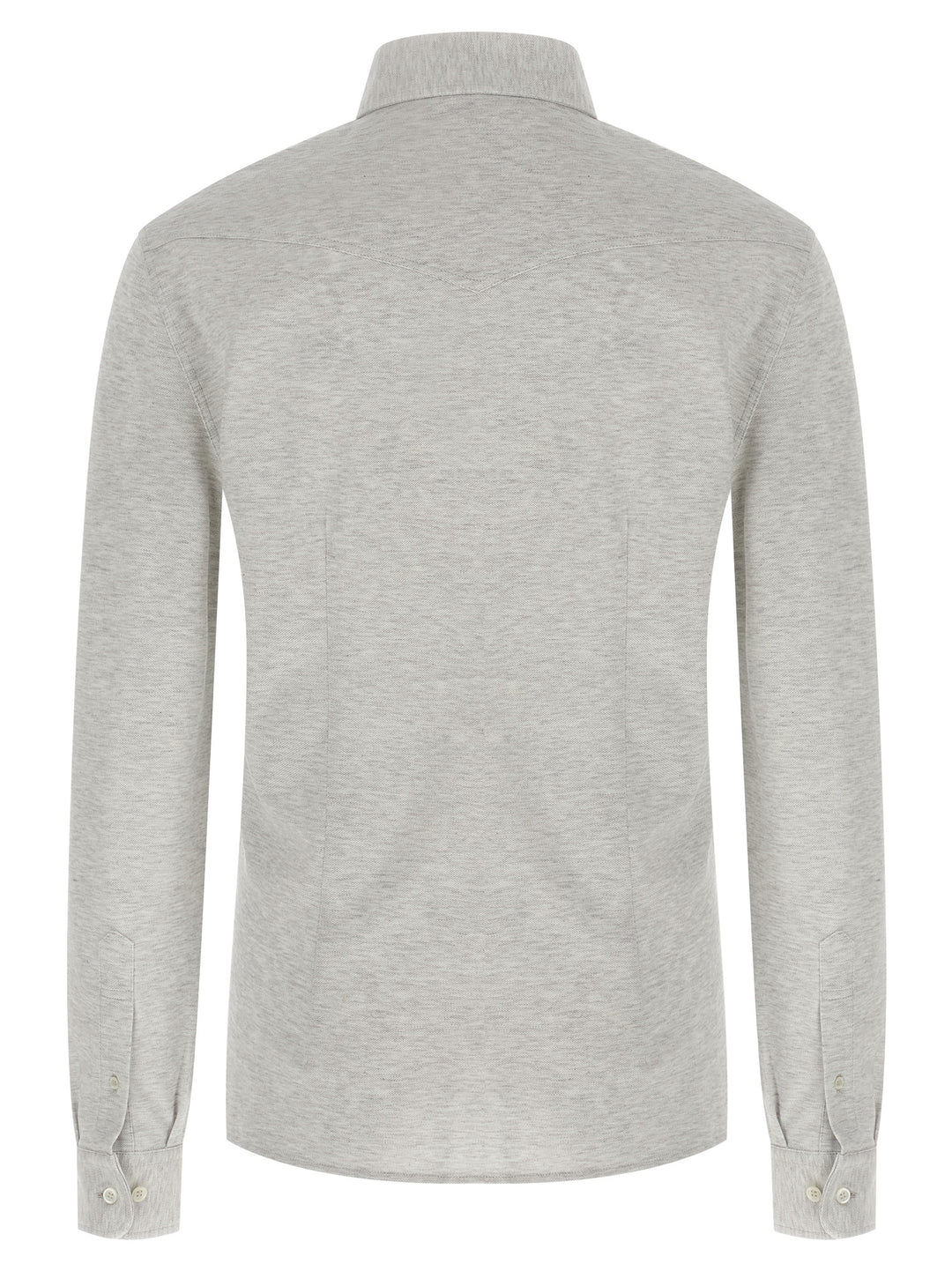 Brunello Cucinelli Piqué Cotton Shirt Camicie - Grigio | a757367fb5a94d2019363a30c5829efed0b96131