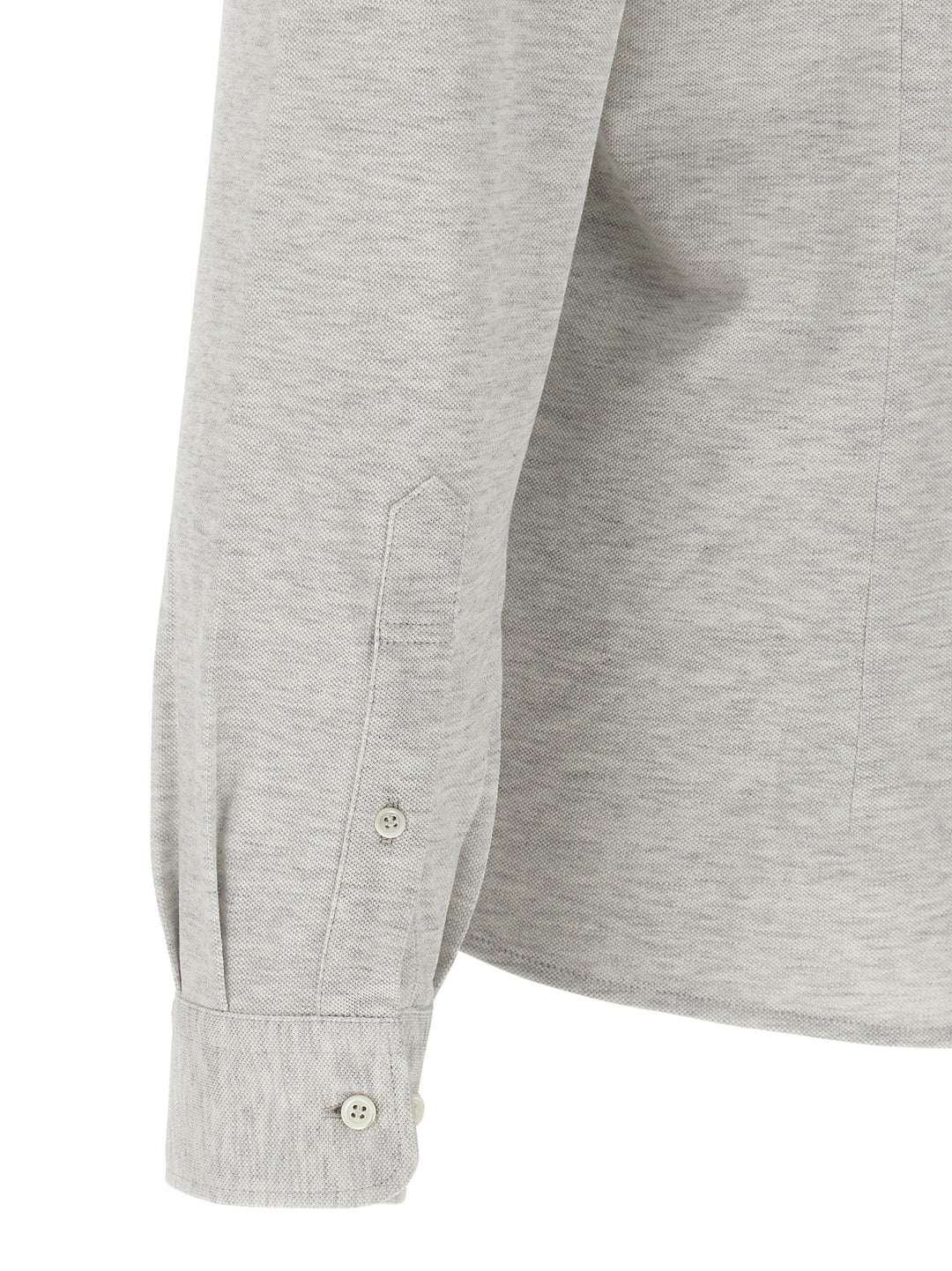 Brunello Cucinelli Piqué Cotton Shirt Camicie - Grigio | 005a81afe80edf84a8d48fd15249c9744ed71467