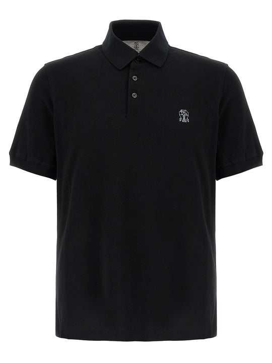 Piqué Shirt Polo Nero