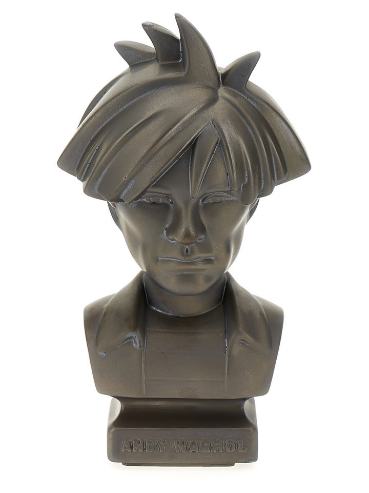 Andy Warhol 80s Bust 12" Ceramic Figure Decorative Accessories Grigio