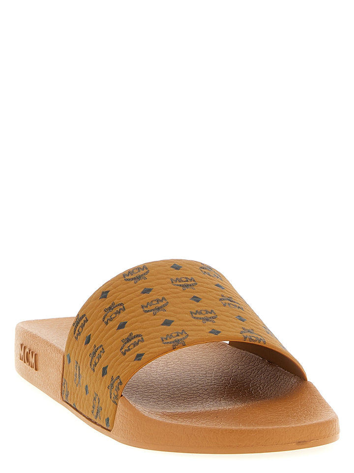 Mcm Logo Slides Sandali - Marrone | 1322c794f934f42d67fc8d40b52aec0d2cd9b6f7