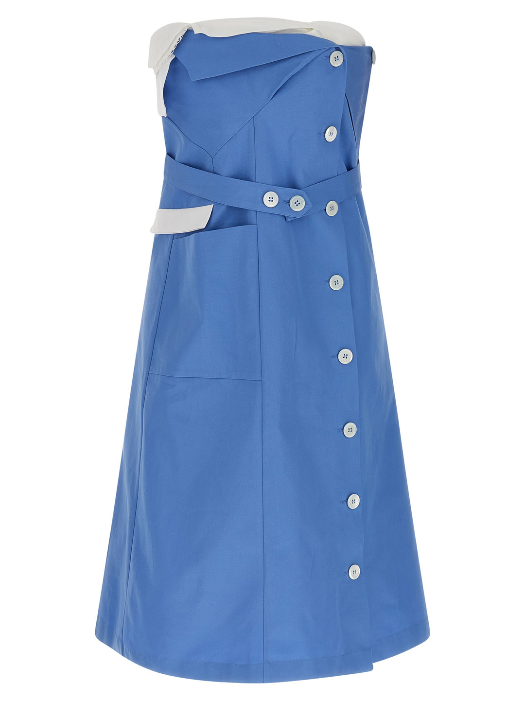 Miu Miu Deconstructed Mini Dress Abiti - Celeste | 076b74da8115203db31d1918ca574614b90f2afb