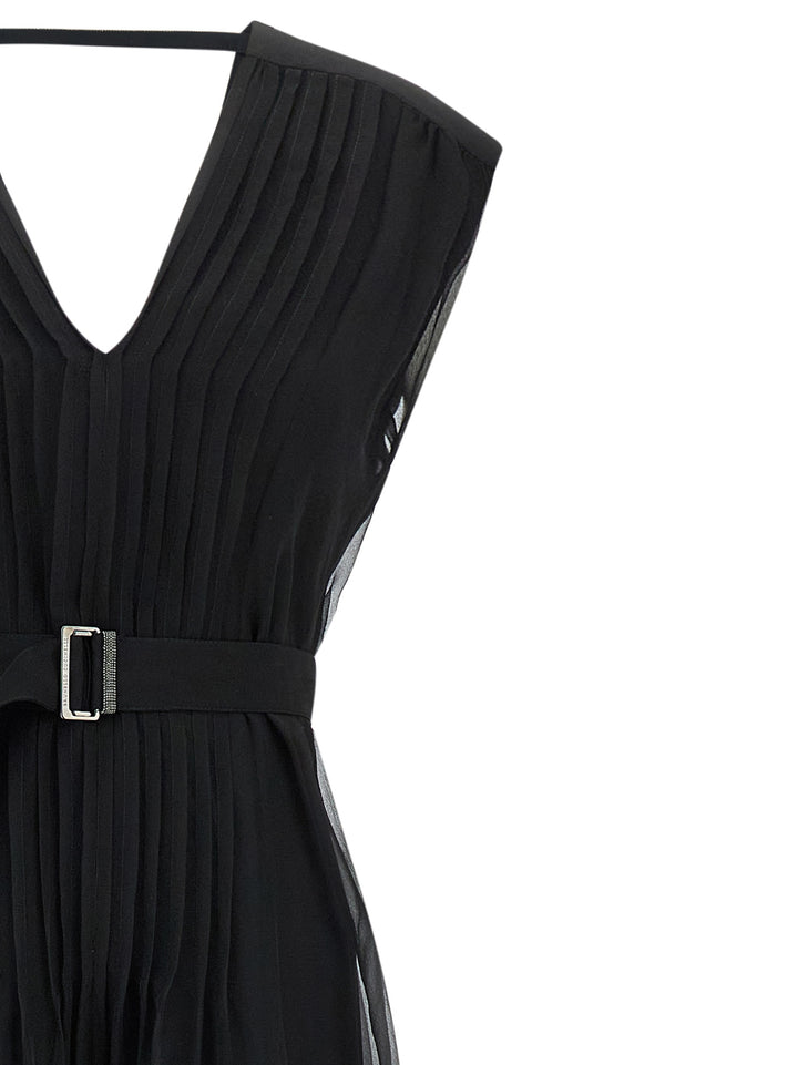Brunello Cucinelli Silk Dress Abiti - Nero | ff3fe68e10bf5d6517740dcb8631763a5a73ec6a