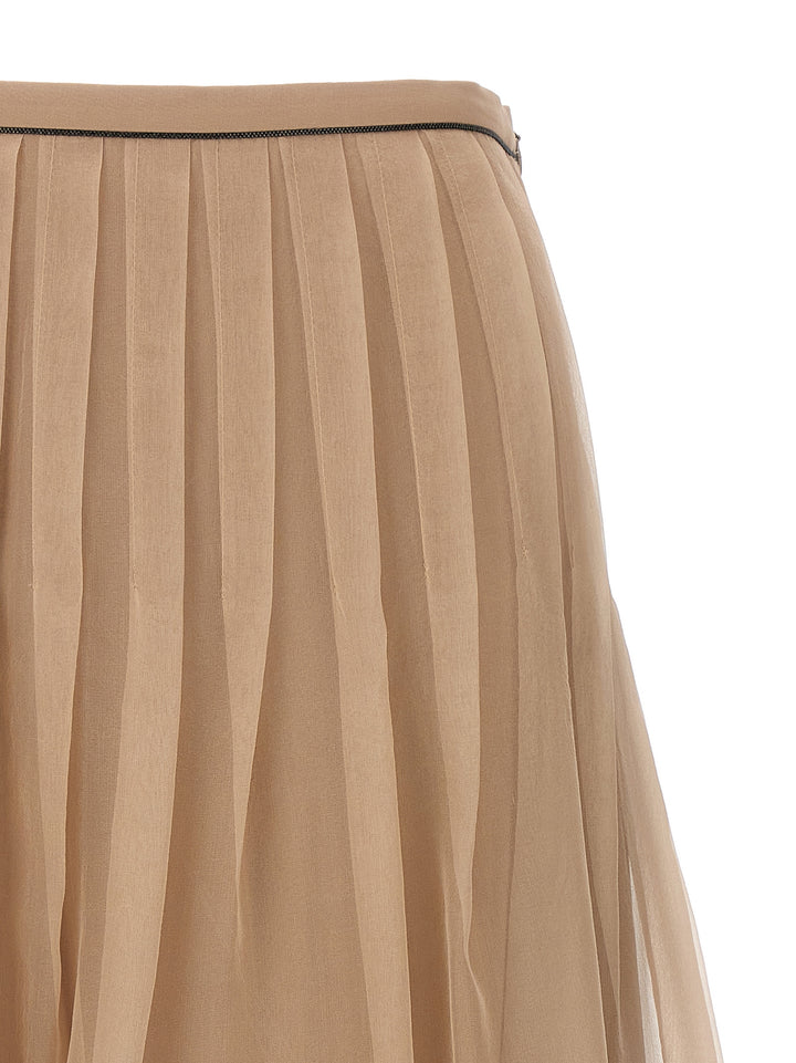Pleated Skirt Gonne Beige