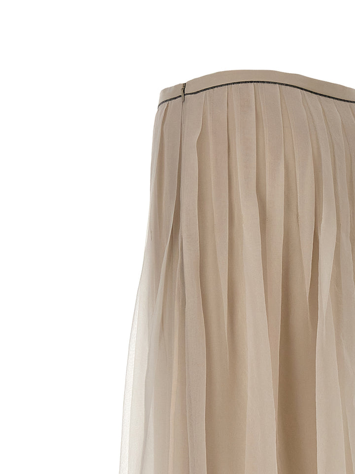 Silk Tulle Skirt Gonne Bianco