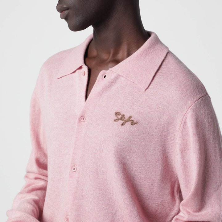 SéFr Rosa Hemdblusen-Cardigan Aus Wollmix