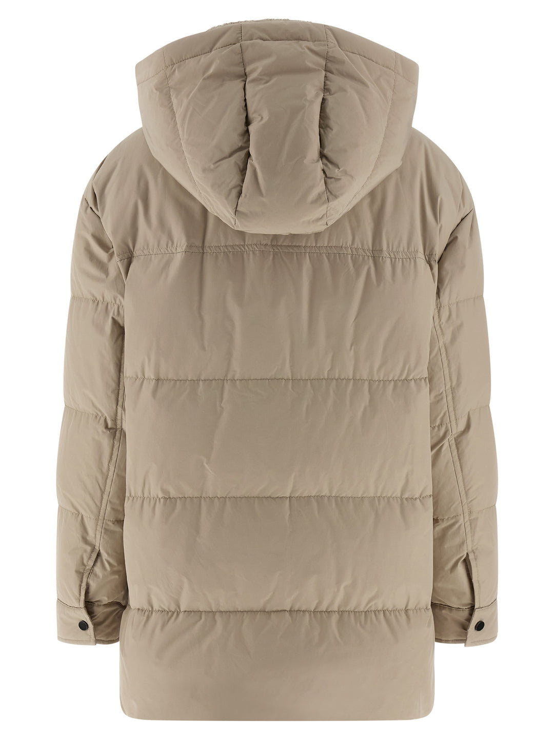 Brunello Cucinelli Knitted Neck Down Jacket Puffer Jackets - Beige | f10d069b94df34640d16ffd102e71a10129a6065