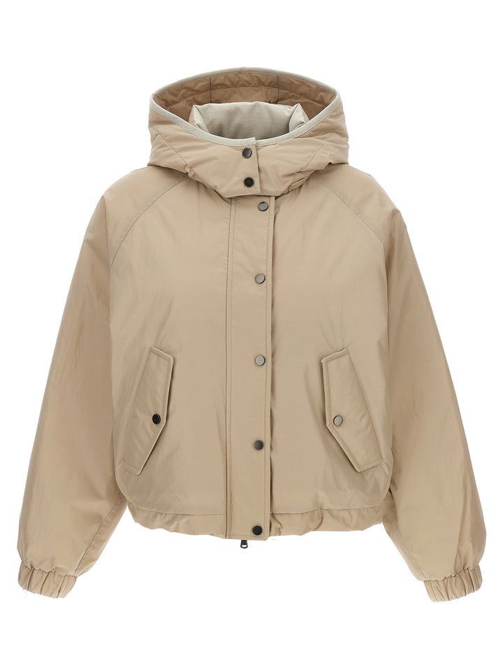 Brunello Cucinelli Cropped Down Jacket Puffer Jackets - Beige | 38a7f337e90e0036b50e0cd2253c6f2696cf5c89