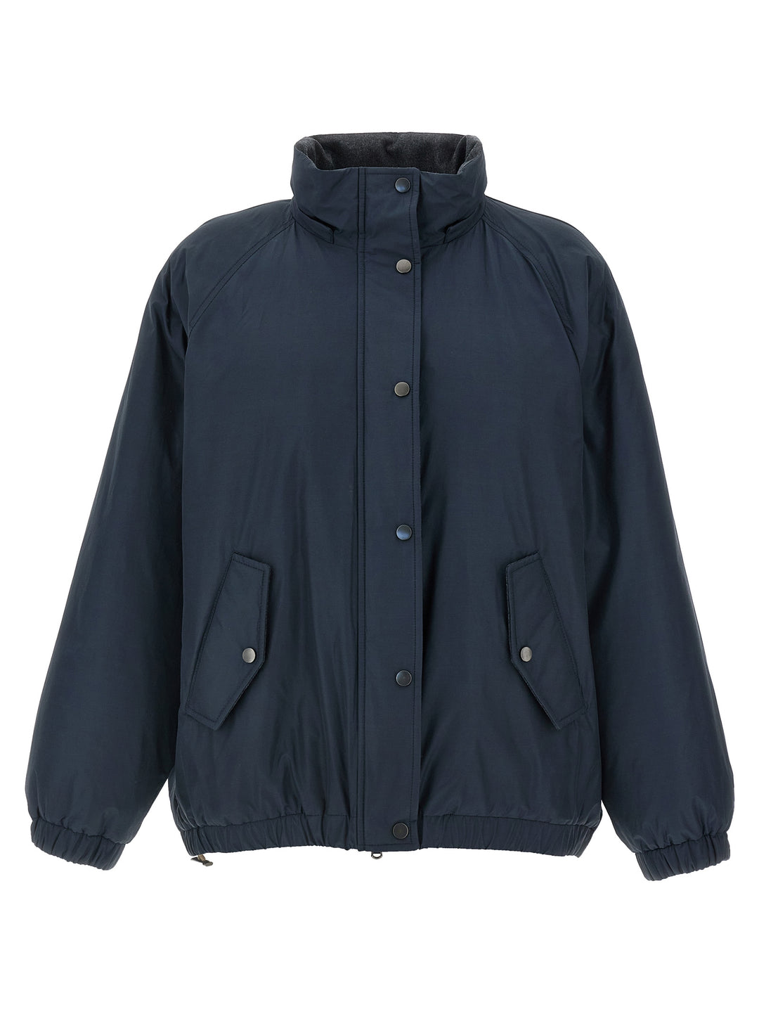 Brunello Cucinelli Knitted Hooded Down Jacket Puffer Jackets - Blu | b8cdf2e2df3a864b55438619878aeaccde385d18