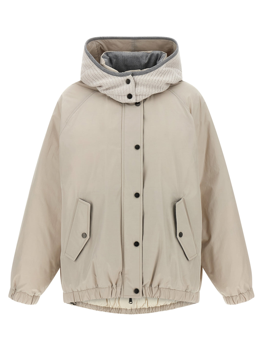 Brunello Cucinelli Hooded Down Jacket Puffer Jackets - Grigio | 7600b02966f6983b9a727f8ad098a50aca5d6009