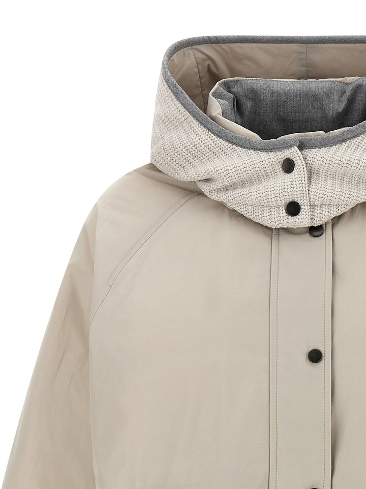 Brunello Cucinelli Hooded Down Jacket Puffer Jackets - Grigio | b9fc4e5eae66f37d1880728b7865aa1c4fb3b7c9