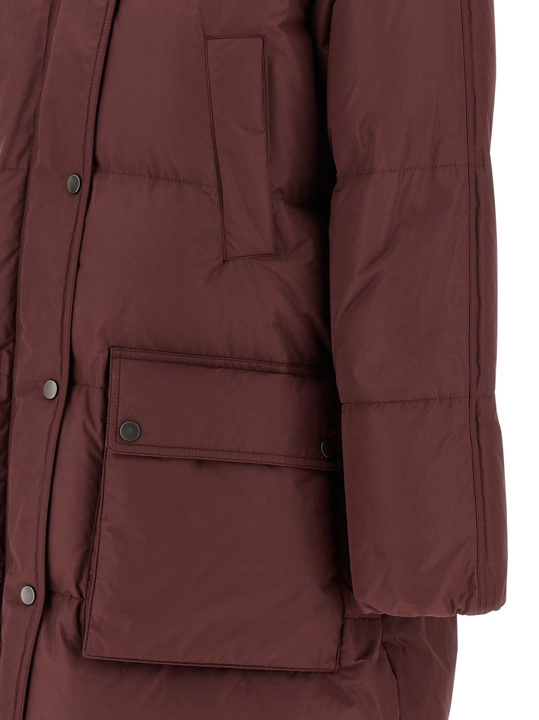 Brunello Cucinelli Shiny Zipper Pull Puffer Jackets - Bordeaux | 6bd22587ed6b1a47c552207cf61489fb35292602