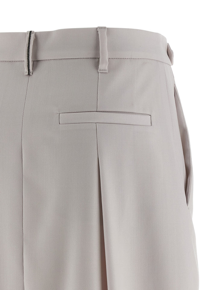 Brunello Cucinelli Sartorial Curved Gonne - Bianco | 71c6086f5978b81e72fe8f983126b60ee5e2e63a