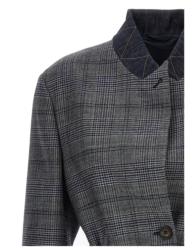 Brunello Cucinelli Monile Houndstooth Blazer BlazerS - Grigio | 3ea44976b7170b01a63daffdf91d4448e062fbf6