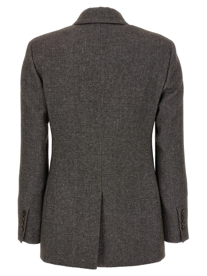 Brunello Cucinelli Blazer Tweed Monile BlazerS - Marrone | 1589f3ab02130067bac604f8da455cb7036f9f86