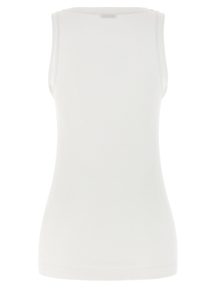 Brunello Cucinelli Shiny Trim Top - Bianco | 16d2aa71abe597d63b7b155f9eb8fc5cb5e21a0b