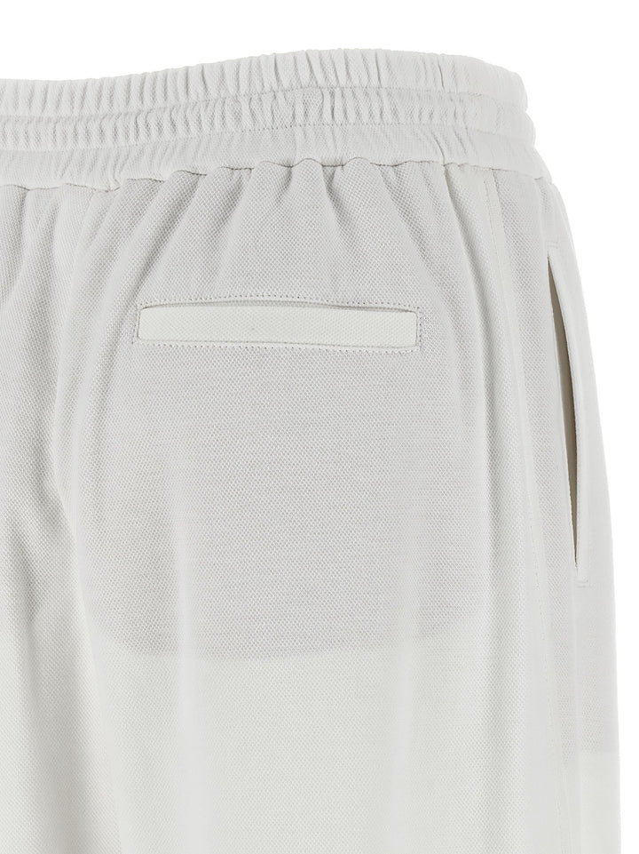 Brunello Cucinelli Piqué Cotton Joggers Pantaloni - Bianco | aeb65657e63437335fb2c161bda1ce714c0571de