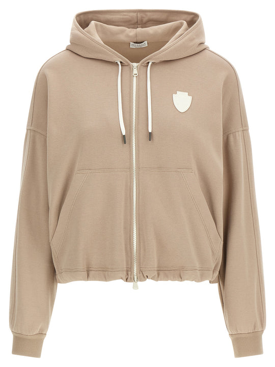 Heraldic Coat Of Arms Hoodie Felpe Beige