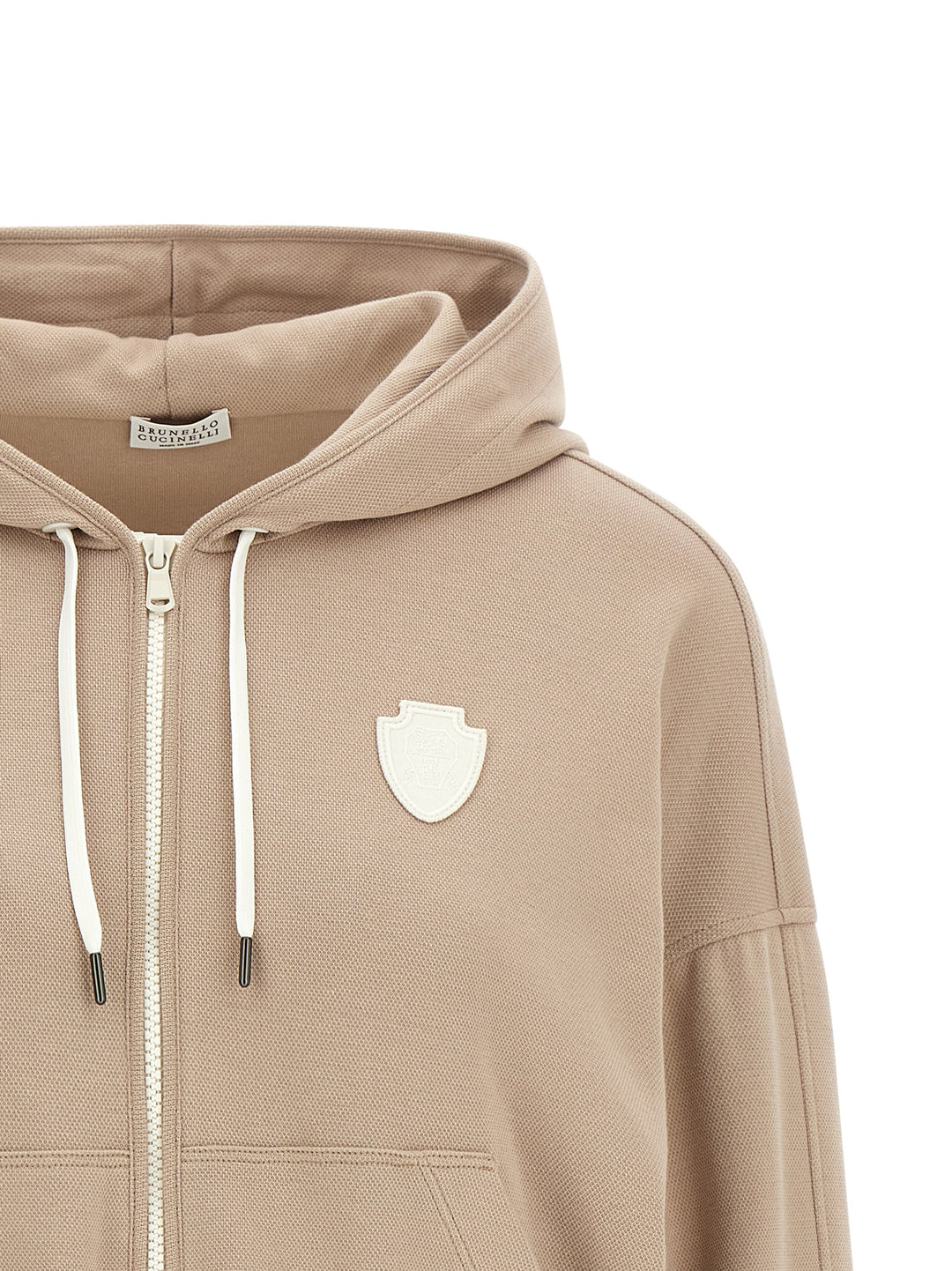 Brunello Cucinelli Heraldic Coat Of Arms Hoodie Felpe - Beige | bd4d3262c123f510670abb9cd0a892738001c6dd