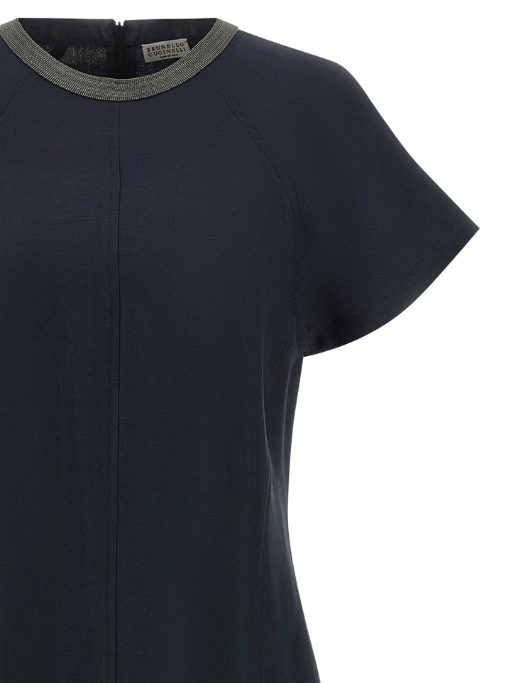 Brunello Cucinelli Precious Collar Abiti - Blu | c95eaa2399296ccb3637863bffe746e25e54b699