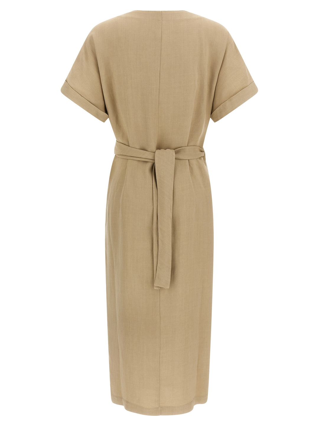 Brunello Cucinelli Wrap Dress Abiti - Beige | 18e1bfc2d5cc1424fa825d428063166034b2a066