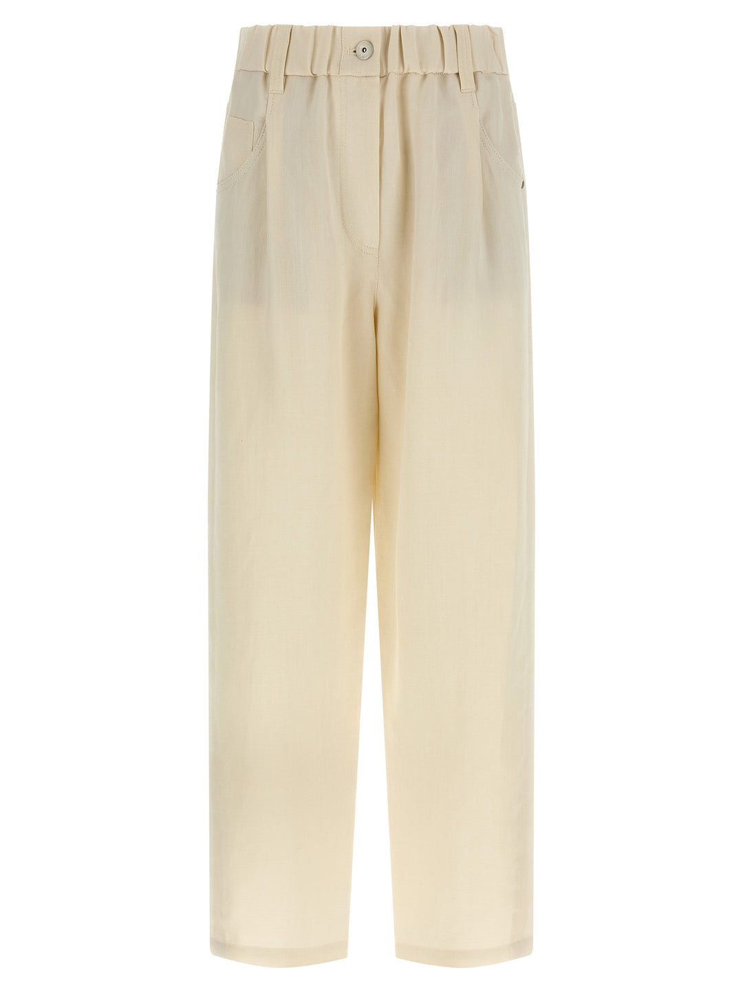 Brunello Cucinelli Linen Trousers Pantaloni - Bianco | 79f46d399796ad47305d2b3fd93b282a9f3ffe26