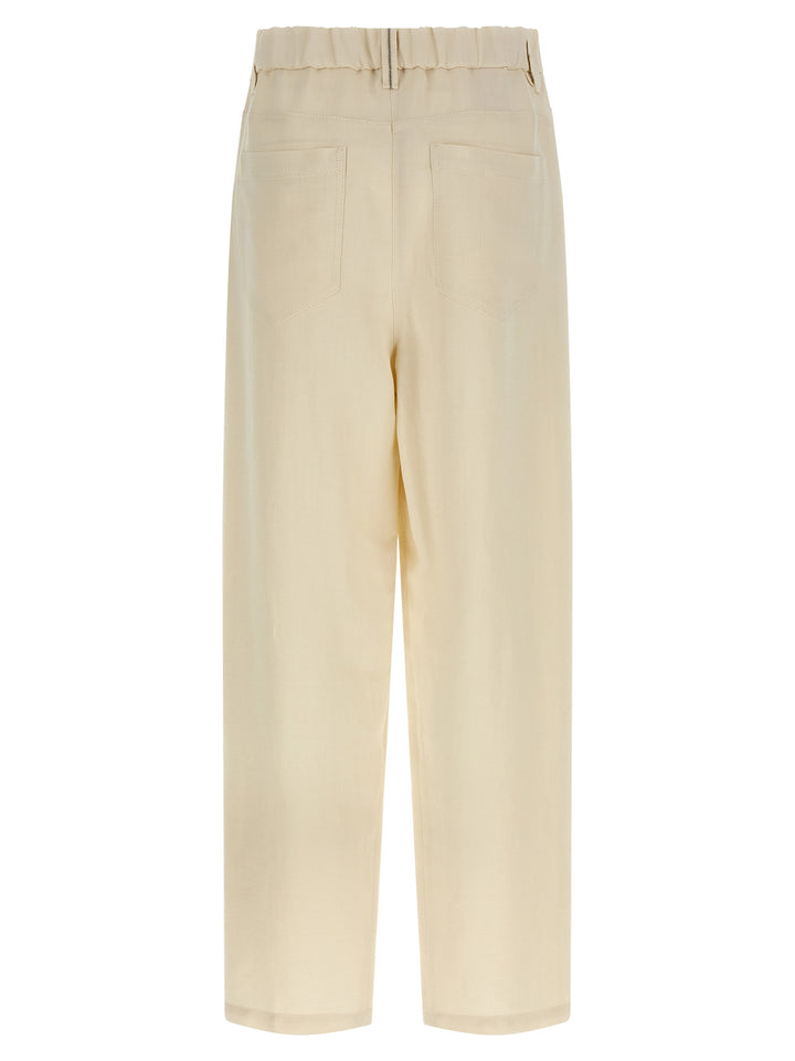 Brunello Cucinelli Linen Trousers Pantaloni - Bianco | 4c0f5d5d914c7f7a57fe70723c98929e88282b15